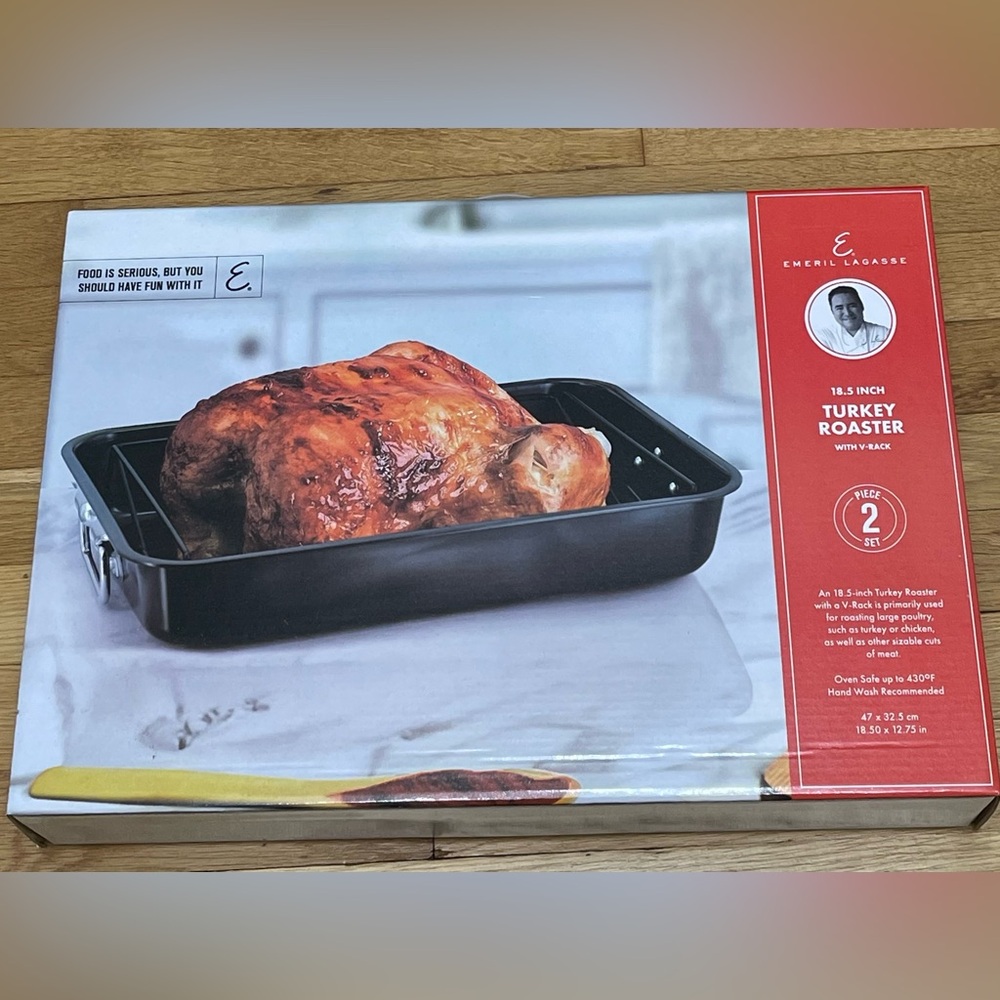 EMERIL LAGASSE 18.5in Turkey Roaster with V-rack